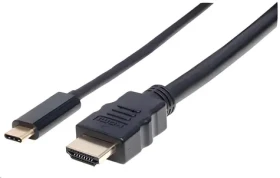Manhattan kábel USB-C na HDMI čierna / Kábel / 4K 30Hz / 2 m (151764)