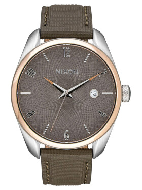 Nixon BULLET LEATHER ROSEGOLDTAUPE dámske hodinky analógové