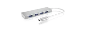 Icy Box IB-HUB1425-C3 USB Hub strieborná / 4X USB 3.0 / s pripojením USB-C (IB-HUB1425-C3)