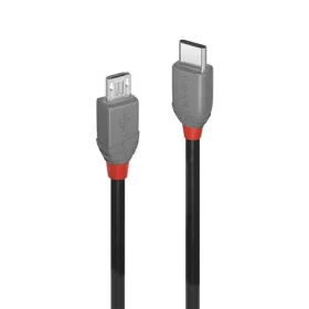 Lindy Anthra Line USB-C - Micro-USB B 2m čierna / Kábel USB / USB 2.0 / M/M / 480 Mbit/s (36892)