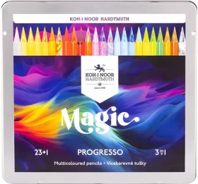 KOH-I-NOOR Progresso Magic 8774 / Pastelky / trojfarebné jadro / 24 ks / plechová krabička (8774)