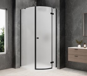 POLYSAN - GLOBE BLACK štvrťkruhová sprchová zástena 800x900, matné sklo, pravé GB2890MRB