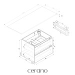 CERANO - Kúpeľňová skrinka Carole - dub medový + doska pod umývadlo z lit. mramoru Elanys - 12 mm + konzola čierna - 120x46x49,2 CER-679317
