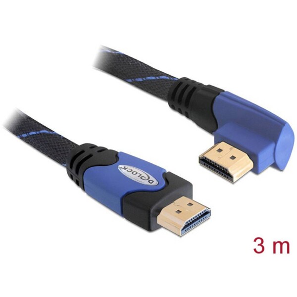 Delock HDMI prepojovací kábel Zástrčka HDMI-A, Zástrčka HDMI-A 3.00 m čierna 82957 4K UHD, pozlátené kontakty HDMI kábel; 82957