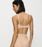 MODERN SOFT+COTTON - Pruhovaná bavlnená podprsenka bez kostice Triumph NEUTRAL BEIGE 85B