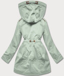 Dámska zimná bunda parka v mätovej farbe s vložkami z ekokože (2M-21A93) odstíny zelené XXL (44)