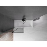 MEXEN/S - Velar L dvojkrídlová posuvná vaňová zástena 95 x 150, grafit, čierna 896-095-003-41-70