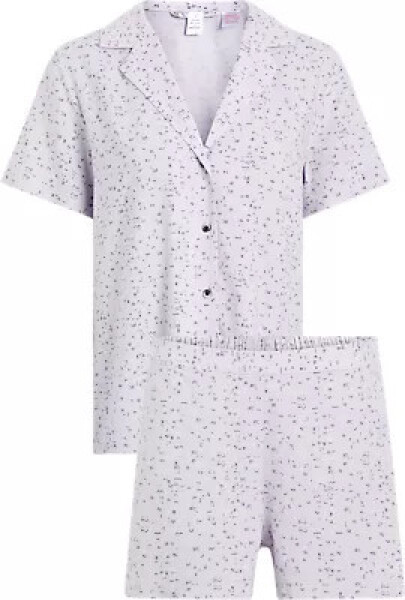 Dámske pyžamo WOVEN SHORT SET 000QS6967E LNU sv. fialová - Calvin Klein L