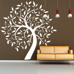 Veselá Stena Samolepka Listnatý strom Farba: modrá, Veľkosť: 60 x 60 cm