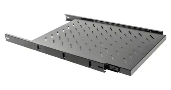 Lanberg Posuvná polica do racku 465x750 mm čierna / Polica do racku / 19" / 1U / nosnosť 60 kg (AK-1011-B)