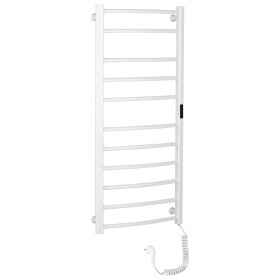CERANO - Elektrický sušiak uterákov Luca, s displejom - 187 W - biela lesklá - 1160x550 mm LIV-W-EG-11-55