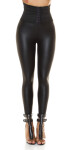 Sexy ultra high waist leather look leggings black