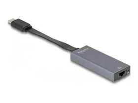 DeLock USB Type-C na 2,5 Gigabit LAN sivá / Adaptér / RJ-45 / 5 Gbit/s / Realtek RTL8156B / kompaktný (66248)