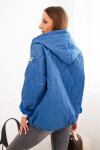 Dámska prešívaná bunda s kapucňou denimová modrá UNI