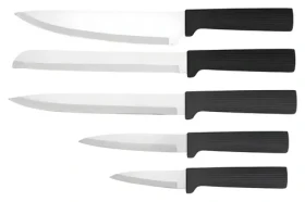Sada nožov a dosiek na stojane MR-1412 čierna / Sada nožov / dosky na krájanie / stojan (MR-1412-BLACK)