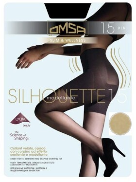 OMSA Dámske matné pančuchové nohavice Silhouette Beige Naturel 15 DEN 4028OM SILHOUETTE 15.0661 L