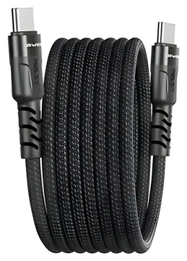 AWEI CL-166T čierna / Kábel / USB-C - USB-C / magnetický / 60W PD / 1 m (CL-166T)