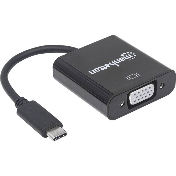 Manhattan 151771 USB / VGA adaptér [1x USB 3.1 zástrčka C - 1x VGA zásuvka] čierna farebne odlíšený, flexibilný, fóliové tienenie, UL certifikácia, obojstranne; 151771