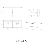 CERANO - Kúpeľňová skrinka pod umývadlo s úchytkou Velora - biela matná, chrómová úchytka - 119x53x46,5 CER-664999
