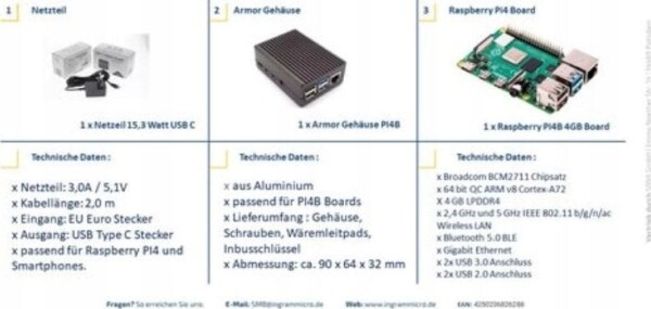 Raspberry Pi 4B ARMOR 4GB KIT V .