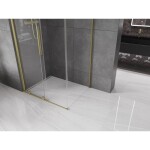 MEXEN/S - Velár sprchovací kút 90 x 75, transparent, zlatá kartáčovaná 871-090-075-01-55
