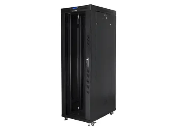 Lanberg FF01 čierna / Stojanový rozvádzač / 19" / Šírka 800 mm / Hĺbka 1000 mm / 42U / LCD panel / nosnosť 1200 kg (FF01-8042-12BL)