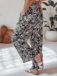 Dámske nohavice zo širokej tkaniny TROPICAL SUN black FashionStreet UY2634 XXL