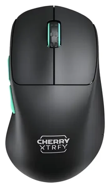 Cherry Xtrfy M64 Wireless čierna/tyrkysová / Bezdrôtová herná myš / optická / 26000 DPI / 2.4 GHz / 53 g (CX-M64W-BLACK)