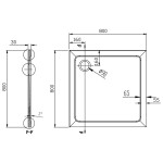 AQUALINE - TECMI vanička z liateho mramoru, štvorec 80x80x3cm PQ008