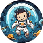 Jedlý papier malý astronaut a planéty 19,5 cm - Pictu Hap - Pictu Hap