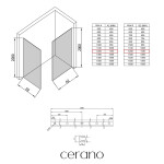 CERANO - Sprchová zástena Walk-in Crystal TL/P - 8 mm - bezvzperový systém - biela matná, ryhované sklo - 120x120x200 CER-8050BD5484