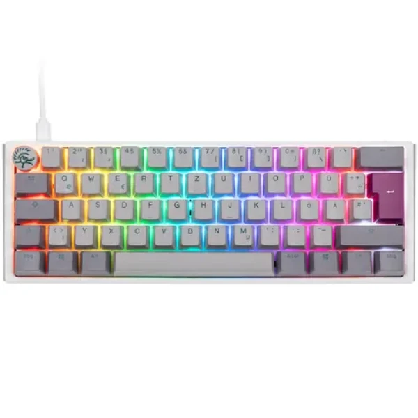 Ducky One 3 Mini Cherry MX-Brown šedá / herná klávesnica / podsvietená / mechanická / drôtová USB-C / US (DKON2161ST-BUSPDMIWHHC2)