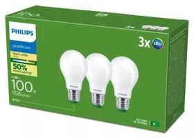Philips Ultra Efficient A60 E27 7,3W = 100W matná / LED žiarovka / 2700K teplá biela / balenie 3 ks (929003625331)