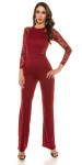 Sexy Koucla long sleeve overall with lace red XL