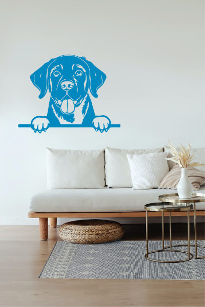 Veselá Stena Samolepka Labradorský retriever Farba: modrá, Veľkosť: 60 x 46 cm