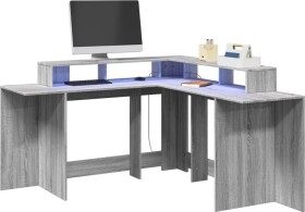 VidaXL Biurko z podświetleniem LED, Sivý dub sonoma, 152x152x91 cm