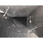 MEXEN/S - Lunar sprchový kút štvrťkruh krídlový pravá 90 x 70, transparent, biela 833-090P-070L-20-00