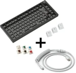 Glorious GMMK Pro White on Black 75% TKL / herná klávesnica / mechanická / spínače Gateron Clear / GPBT keycaps / RGB (GABU-471)