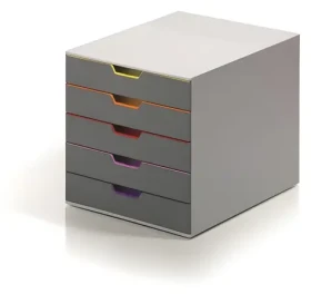 Durable VARICOLOR mix farieb / Zásuvkový box / 5 zásuviek / formát C4 / plast (760527)