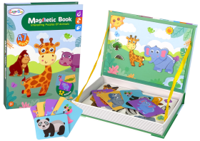 Mamido Magnetická skladačka Kniha Zvieratá Puzzle Krokodíl Opice