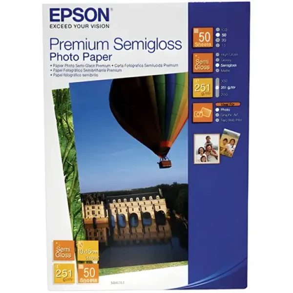 Epson Premium Semigloss / Fotopapier / 10x15 cm / 50 listov / 251 g/m2 (C13S041765)