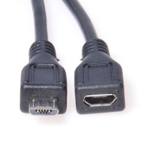 PremiumCord Kábel predlžovací micro USB 2.0 male-female / čierny / 5m (ku2me5f)