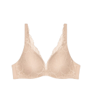BODY MAKE-UP ILLUSION LACE - Vyztužená podprsenka s pohodlným drôtom pre lepší dekolt Triumph NUDE BEIGE 85D