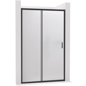 CERANO - Sprchové posuvné dvere Varone LINE Ľ/P - 6 mm - čierna matná, mliečne sklo - 120x195 CER-662653