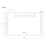 Mereo Zrkadlo 120x70 cm s LED osvetlením a odhmlievaním CN150