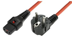 MicroConnect Predlžovací kábel s IEC zámkom C13 - Schuko 90° uhol 3M oranžová (EL248S)
