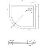 MEXEN - Flow Sprchová vanička štvrťkruh asymetrická slim pravá 90 x 80, biela lesk 46Q108090R