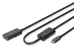 Digitus DA-73109 čierna / Aktívny predlžovací kábel USB-C / USB 3.2 Gen1 5 Gbit/s / 10 m (DA-73109)