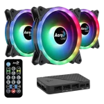 AeroCool Duo 12 Pro / sada ventilátorov / 120mm / ARGB / húb / ovládač (AEROPGSDUO12-PRO-ARG)