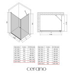 CERANO - Sprchovací kút Antelo L/P - 6 mm - chróm, transparentné sklo - 120x100x190 - otočný CER-8050BD141
